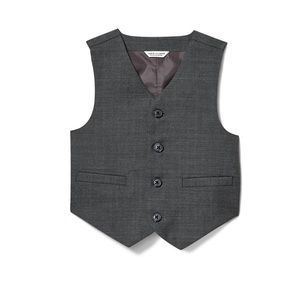 Like-New 2-piece Janie and Jack Wool Suit Vest & Newsboy Cap - Charcoal Gray -2T